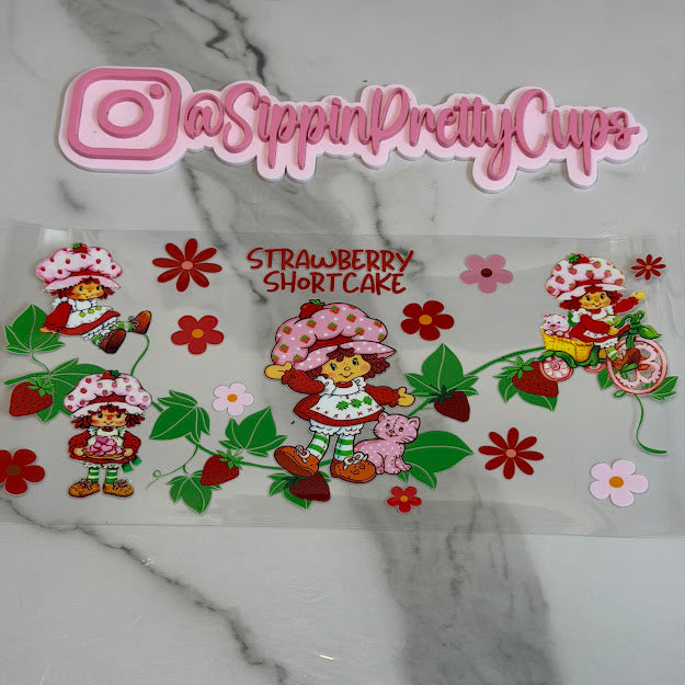 Strawberry Shortcake / Strawberry leaves and Red Flowers