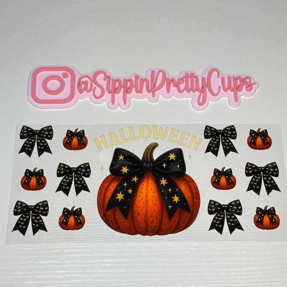 Halloween / Pumpkin and Black Bows