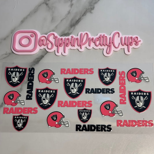 Sports /  Hot Pink and Black Raiders Football Team