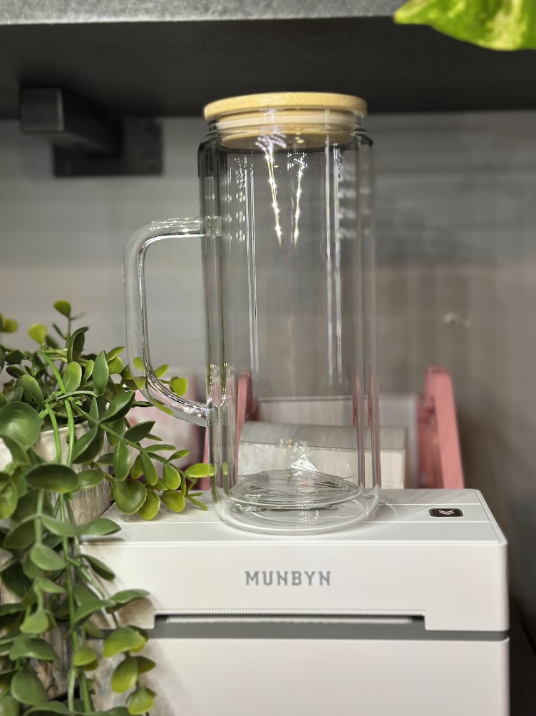 20oz Double-Wall Glass Tumbler with Handle