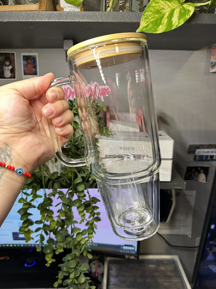 40oz Double-Wall Glass Tumbler with Handle