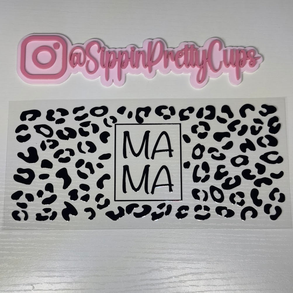 Mom / Mama black cheetah print