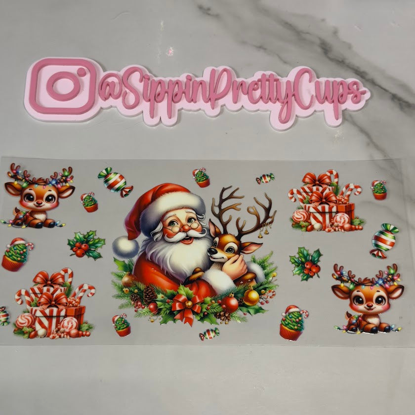 Christmas / Santa and Deer with lights