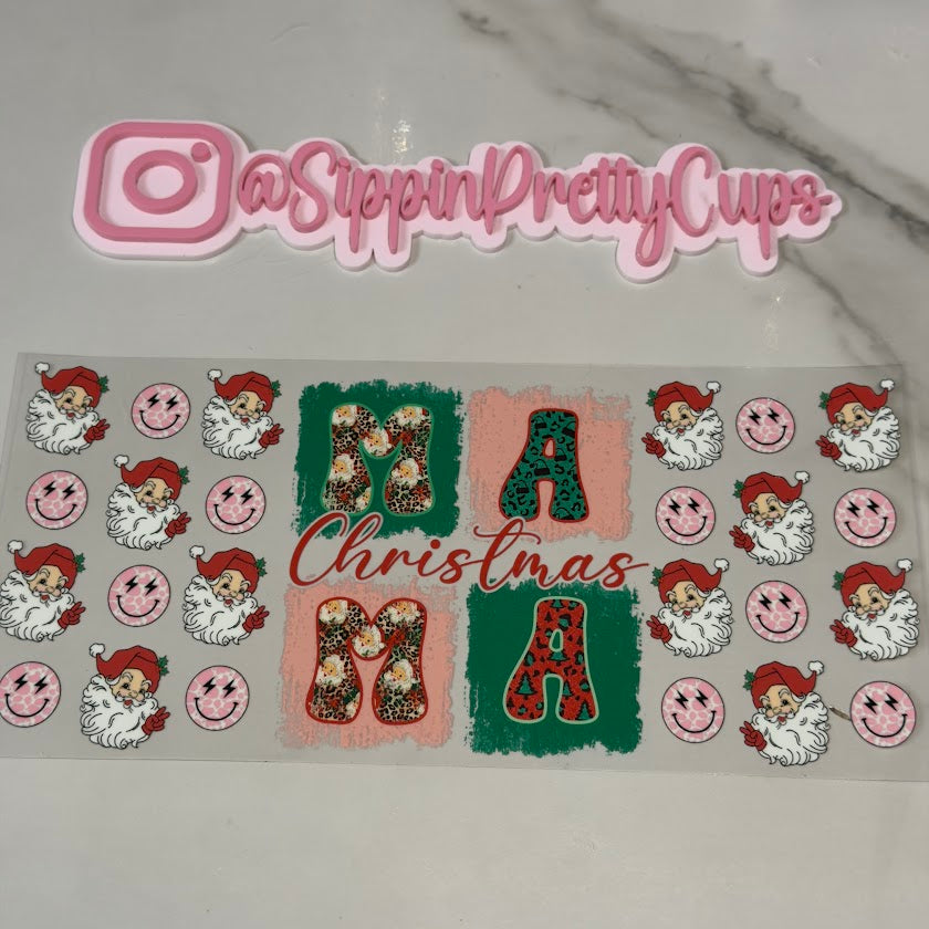 Christmas / MAMA Christmas Santa pink smiley faces