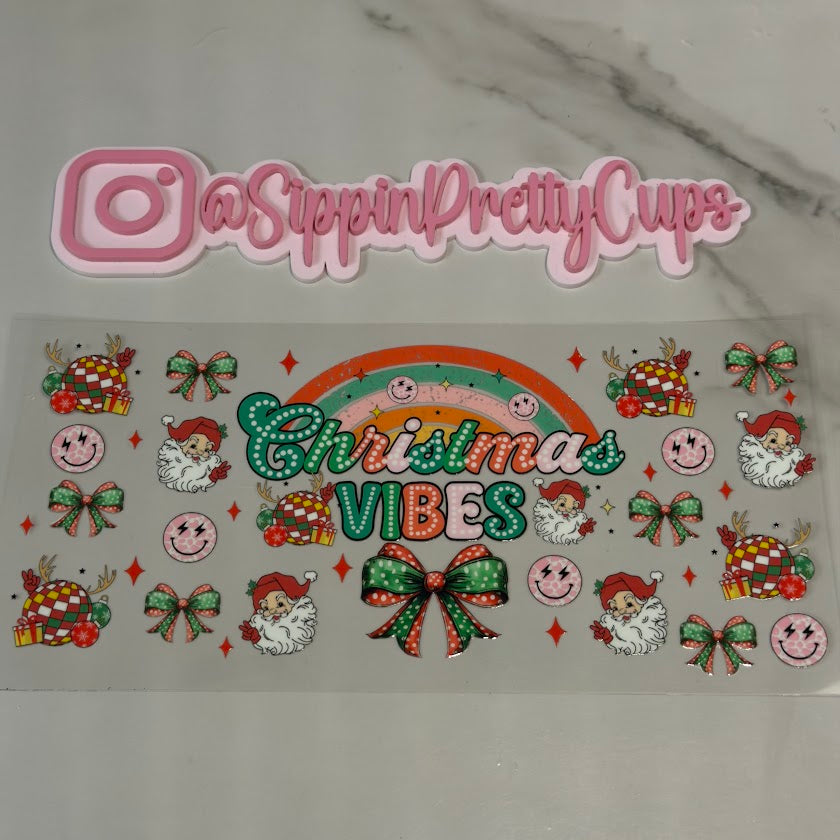 Christmas / Christmas Vibes Bow Santa Smiley Face