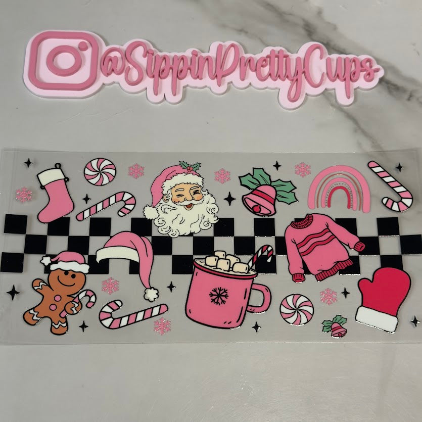 Christmas / Pink Christmas things Checkered
