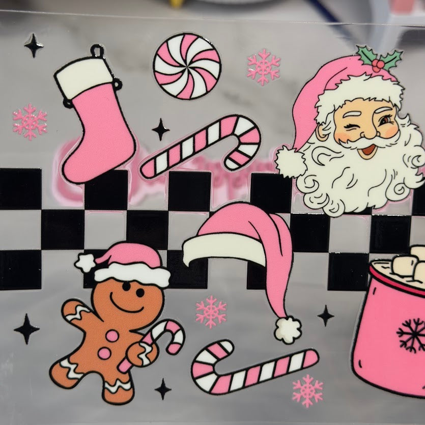 Christmas / Pink Christmas things Checkered