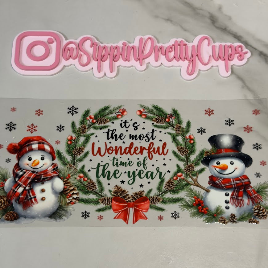 Christmas / Most Wonderful time of the Year 2 Snowmen Wreath