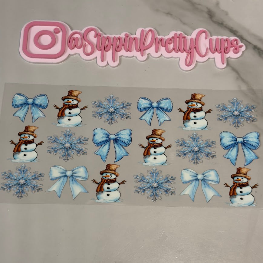 Christmas / Snowmen and Blue Snowflakes