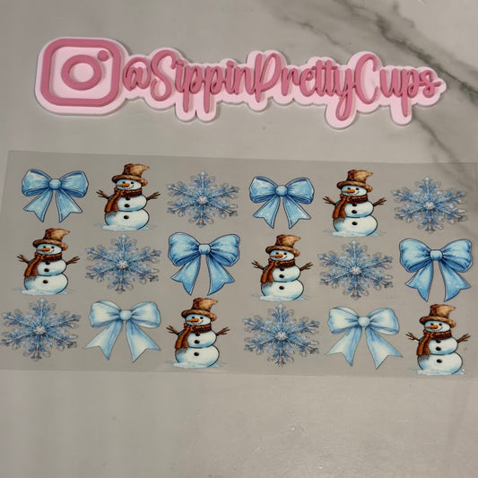 Christmas / Snowmen and Blue Snowflakes