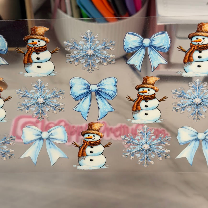 Christmas / Snowmen and Blue Snowflakes