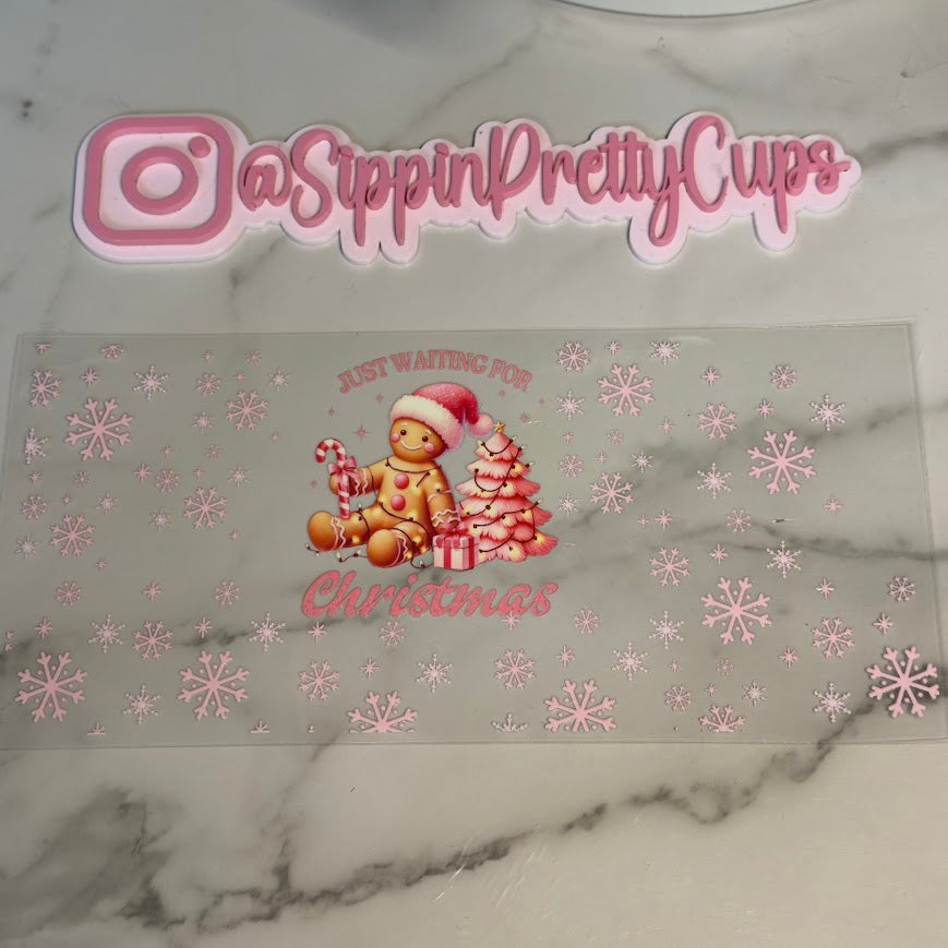 Christmas / Just waiting for Christmas Pink Gingerbread man