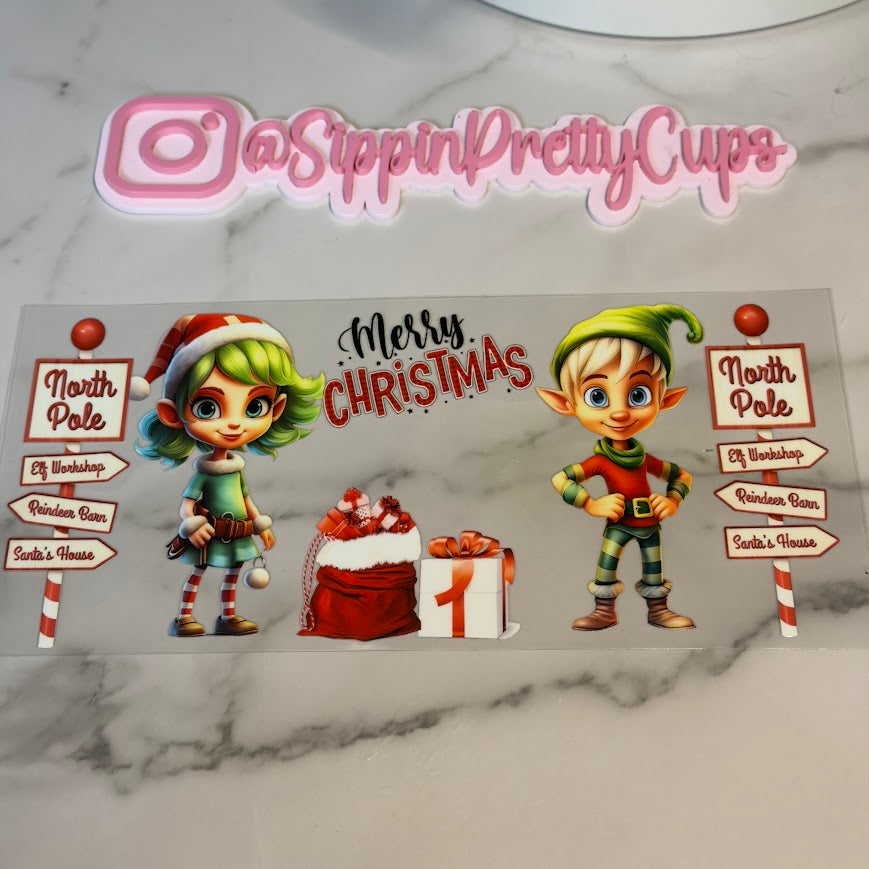 Christmas / Merry Christmas North Pole Boy and Girl Elves