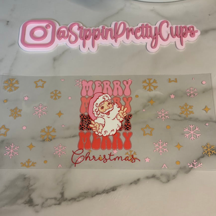 Christmas / Merry Merry Merry Christmas Santa Snowflakes