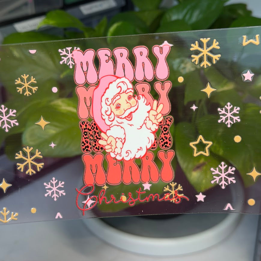 Christmas / Merry Merry Merry Christmas Santa Snowflakes