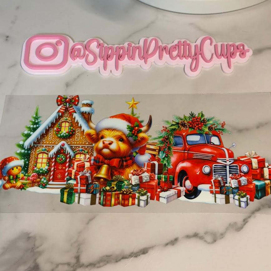 Christmas / Highland Cow Truck Presents