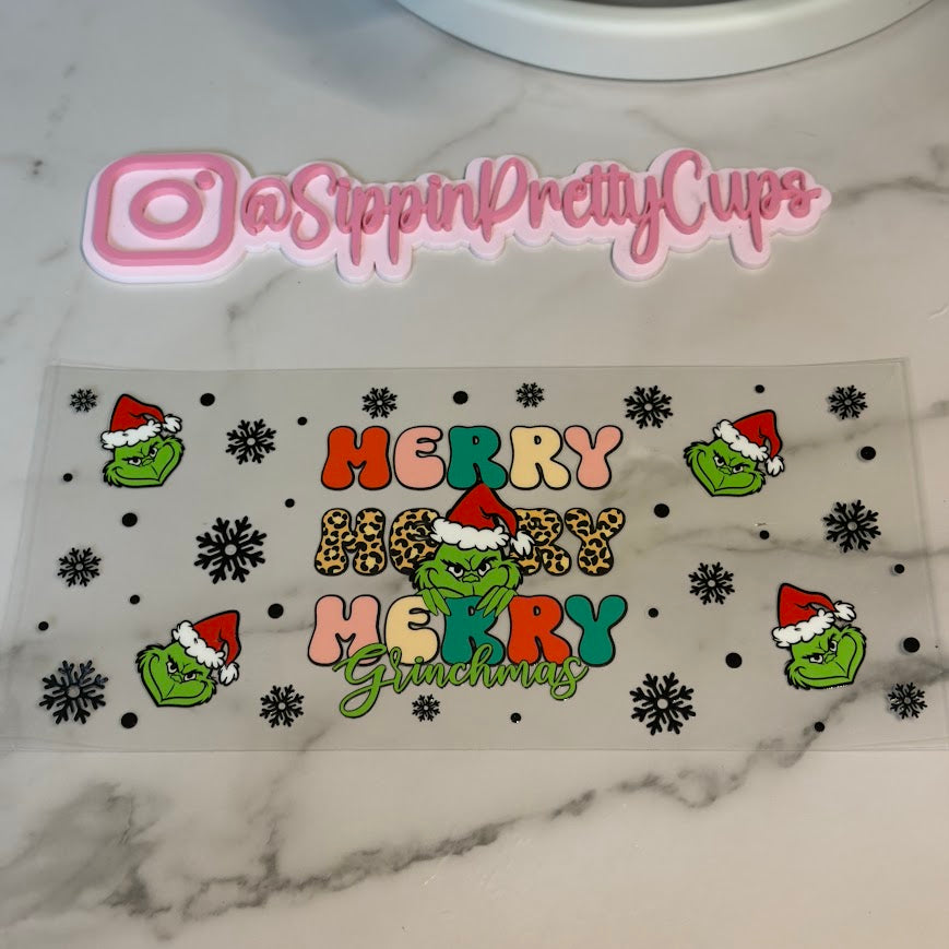 Christmas / Merry Merry Merry Grinchmas black Snowflakes