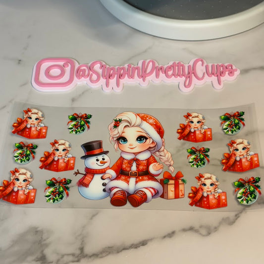 Christmas / Baby Elsa and Snowman Presents Mistletoe