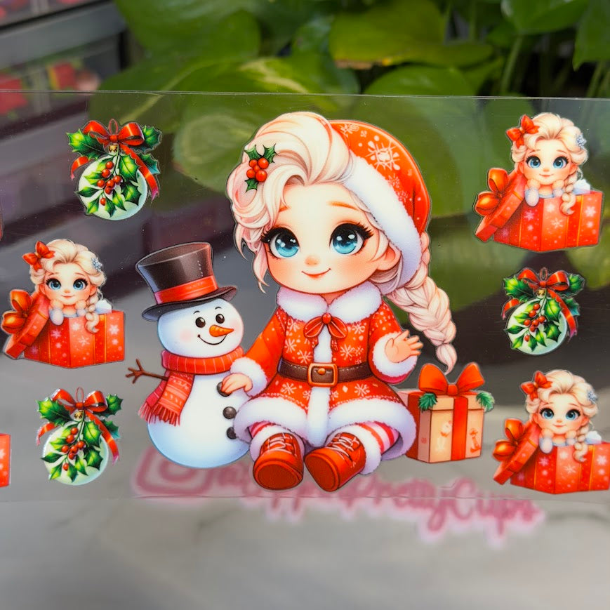 Christmas / Baby Elsa and Snowman Presents Mistletoe