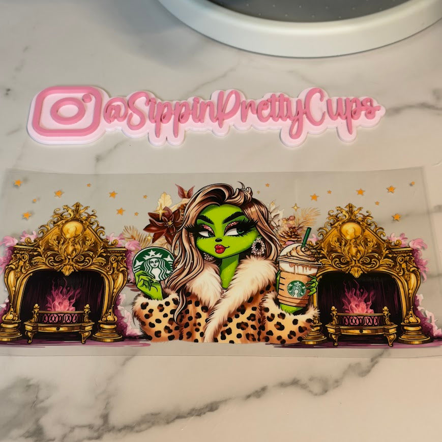 Christmas / Grinch Woman Boujie Starbies