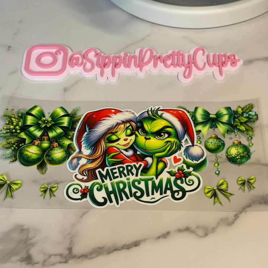 Christmas / Grinch and Woman Merry Christmas