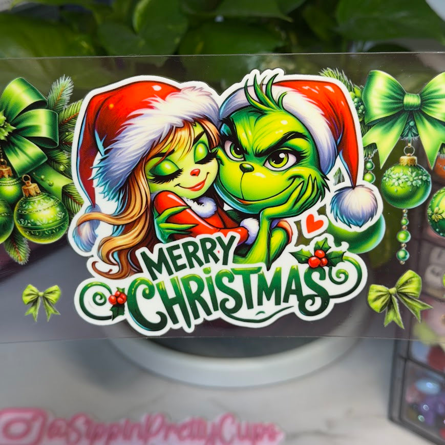 Christmas / Grinch and Woman Merry Christmas
