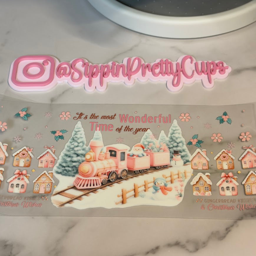 Christmas / Pink Train Santa Wonderful Time of the Year