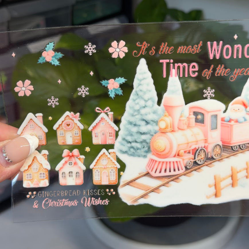 Christmas / Pink Train Santa Wonderful Time of the Year