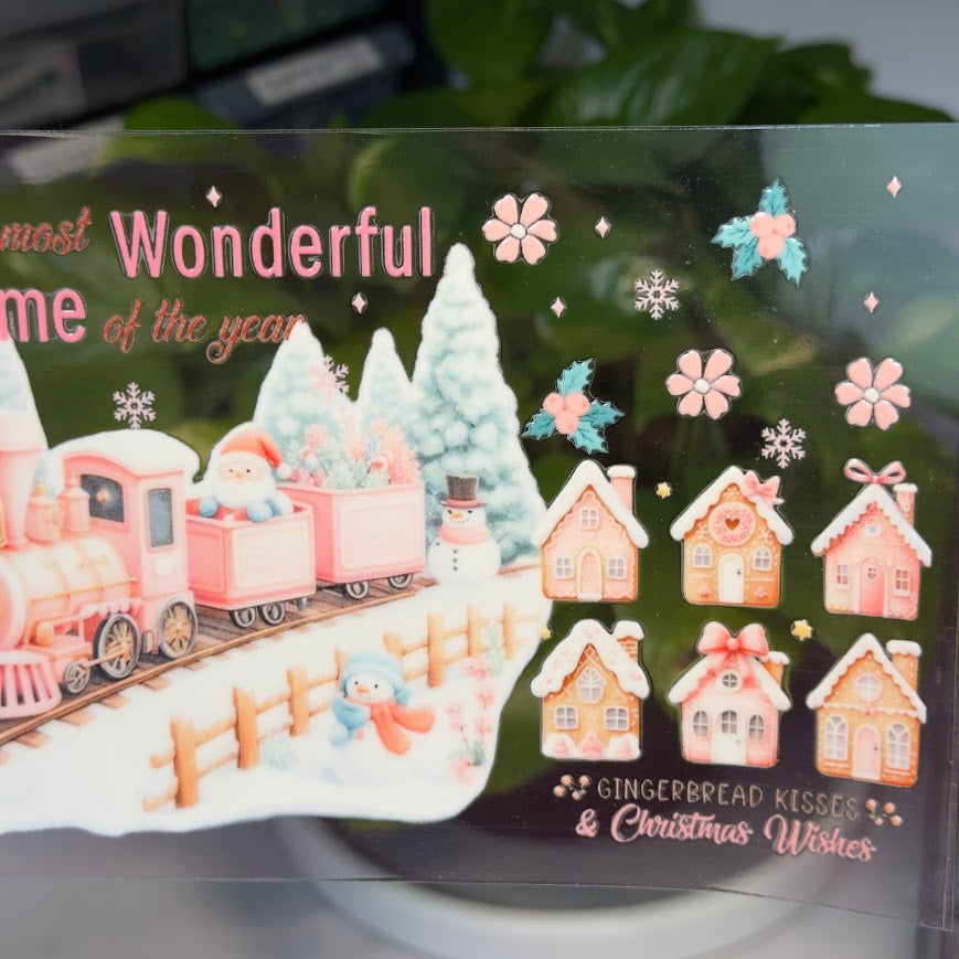 Christmas / Pink Train Santa Wonderful Time of the Year