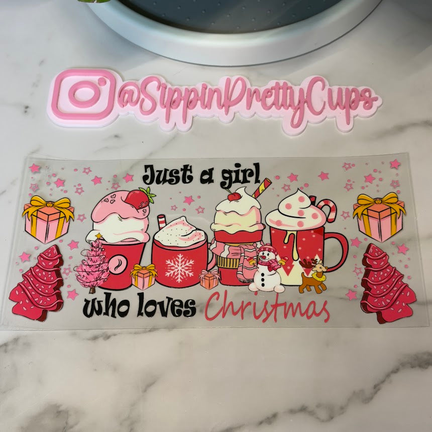 Christmas / Girl Who Loves Christmas Pink Drinks Stars