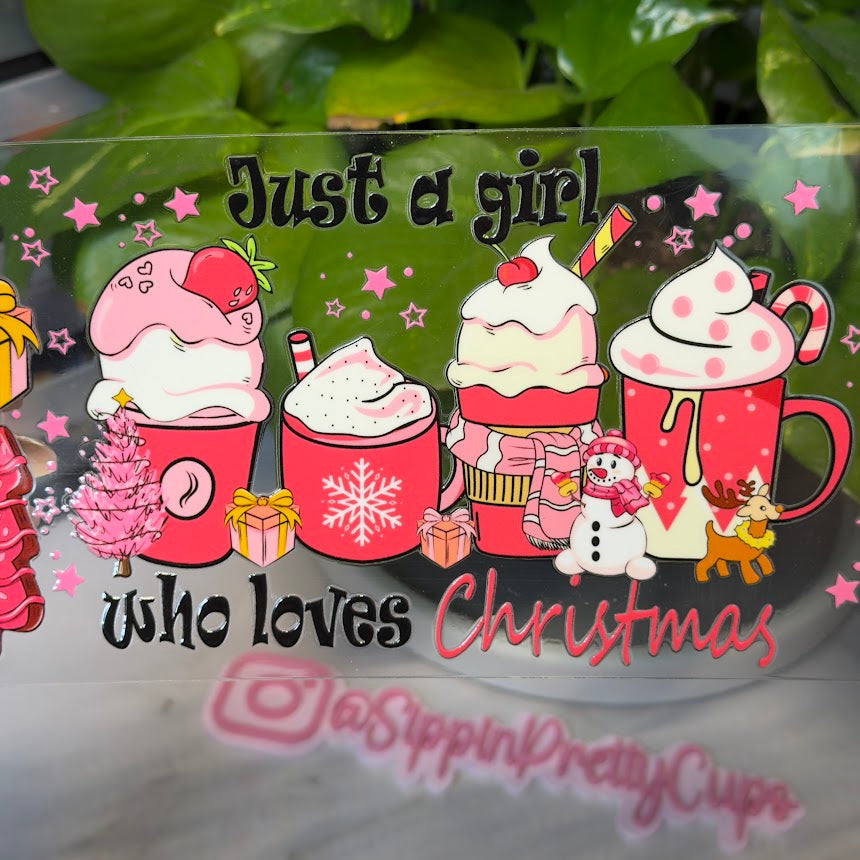 Christmas / Girl Who Loves Christmas Pink Drinks Stars
