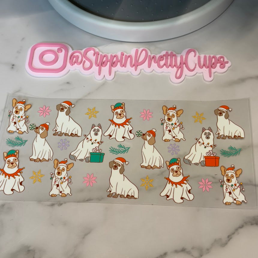 Christmas /  Christmas Ghost Dogs Santa Hat