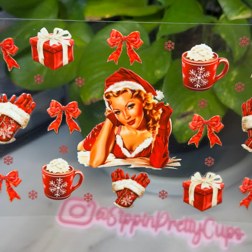 Christmas /  Christmas Woman Santa Hat Gloves and Coco