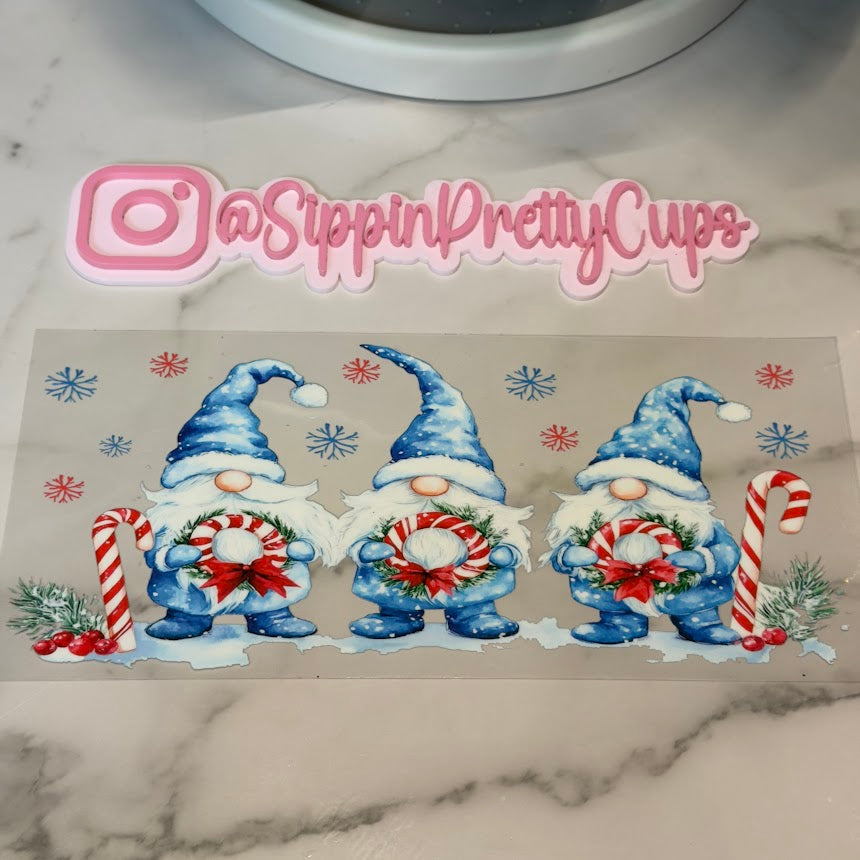 Christmas / Blue Gnomes and Snowflakes