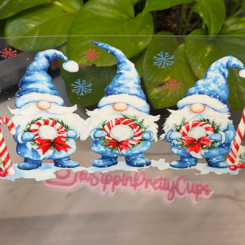 Christmas / Blue Gnomes and Snowflakes