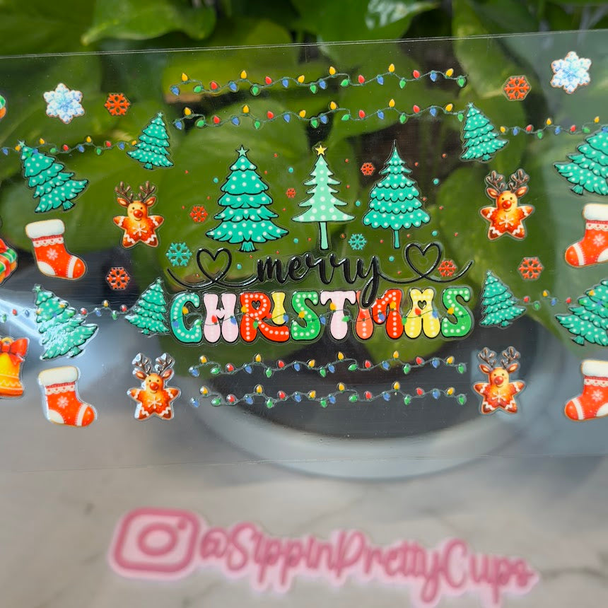 Christmas / Green Trees Merry Christmas hearts