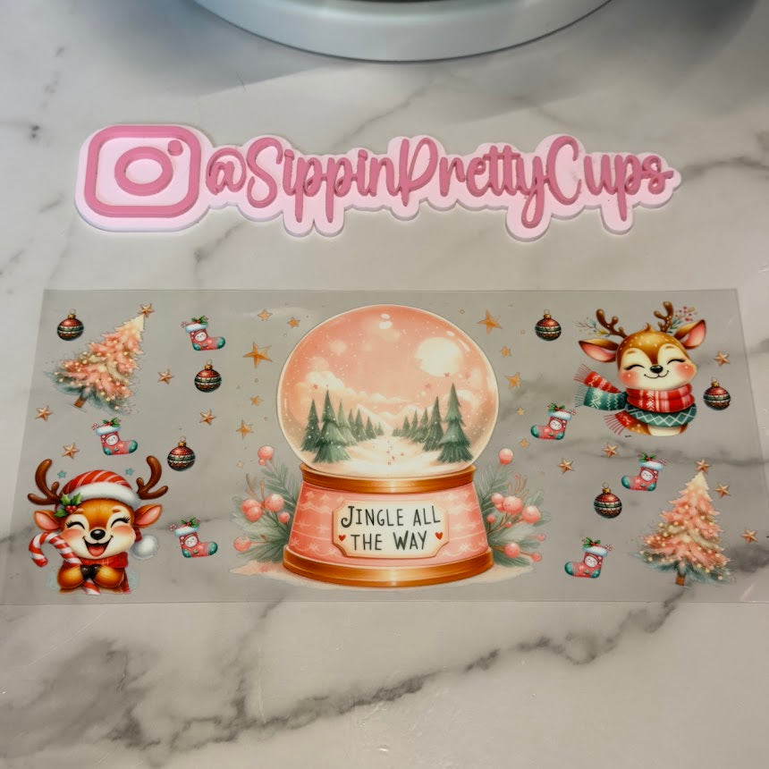 Christmas / Snowglobe Jingle All The Way Pink