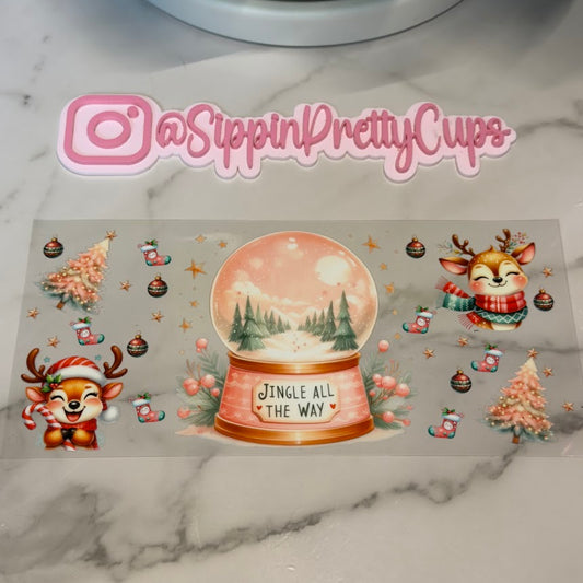 Christmas / Snowglobe Jingle All The Way Pink