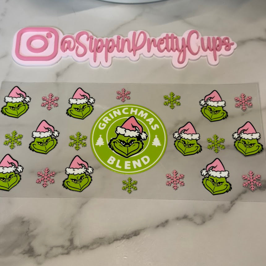 Christmas / Grinchmas Blend Green Pink Snowflakes