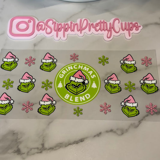 Christmas / Grinchmas Blend Green Pink Snowflakes