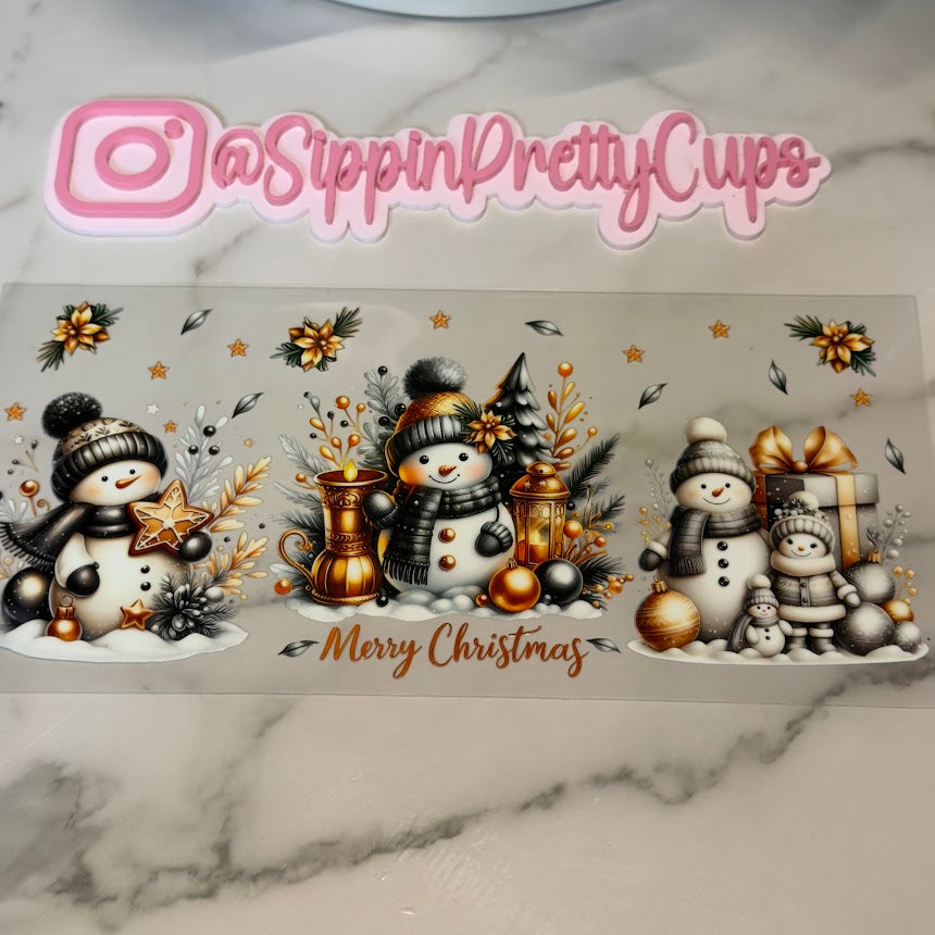 Christmas / Esthetic Snowman gold and black