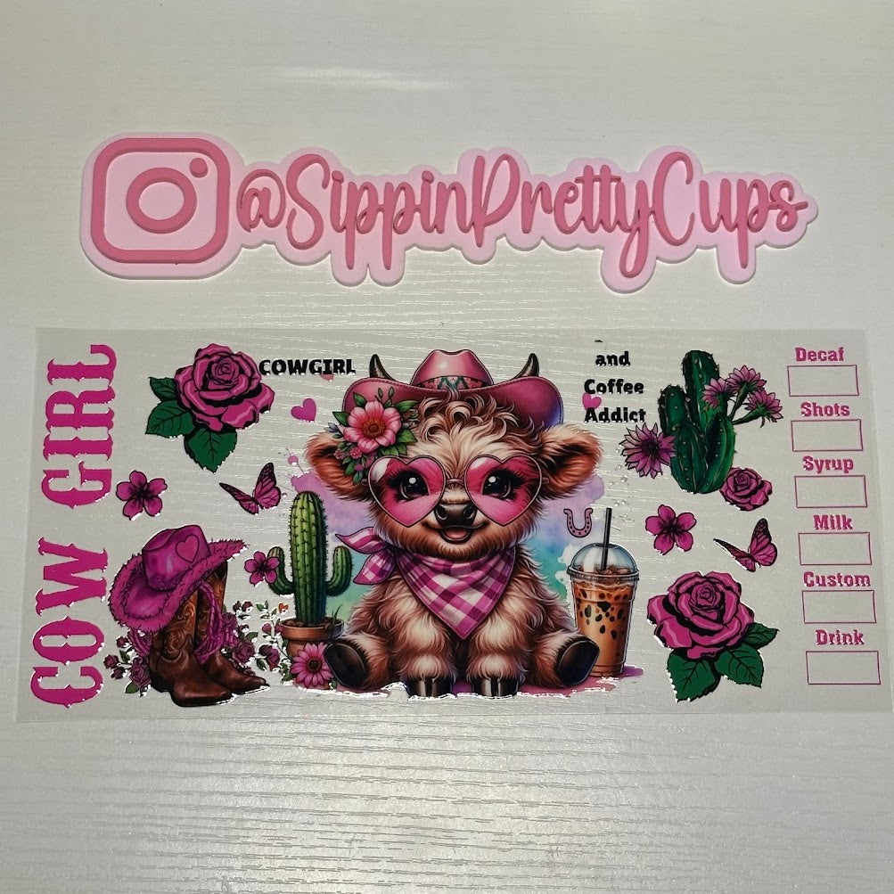 Cow Girl Western Pink Starbucks Coffee