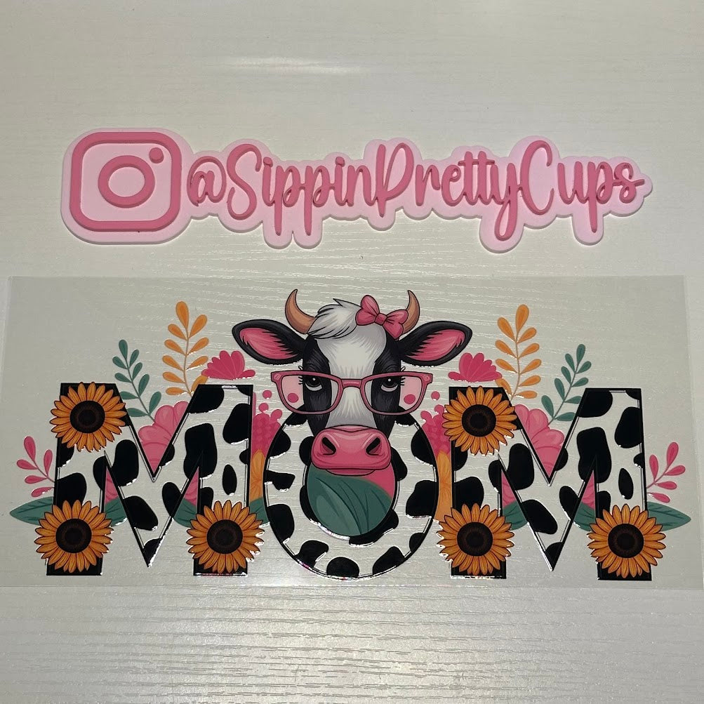 Cow Print Sun Flower Cow Mom