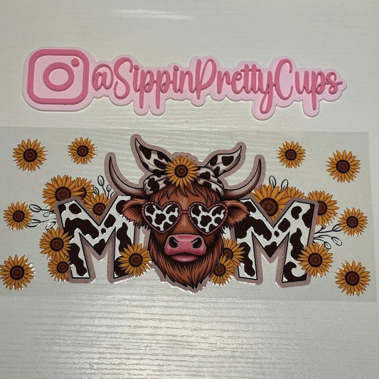 Western Sun Flower Cow Mom