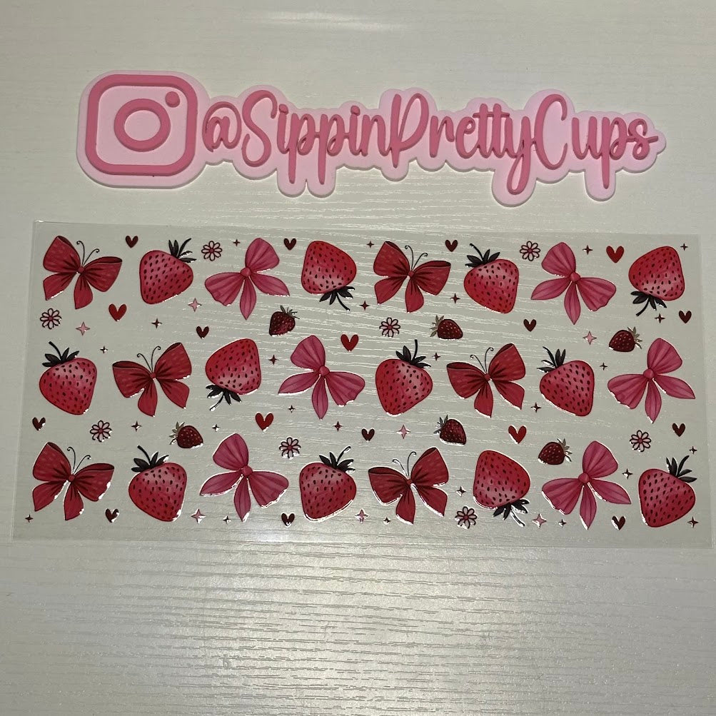 Strawberries and Red Bows