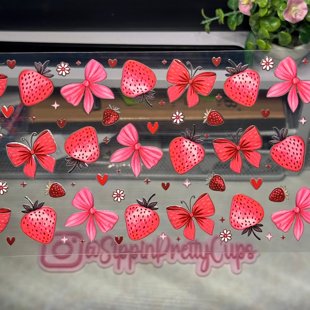 Strawberries and Red Bows