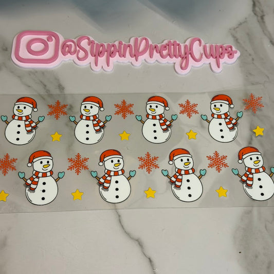 Christmas /  Snowmen red Santa red snowflakes