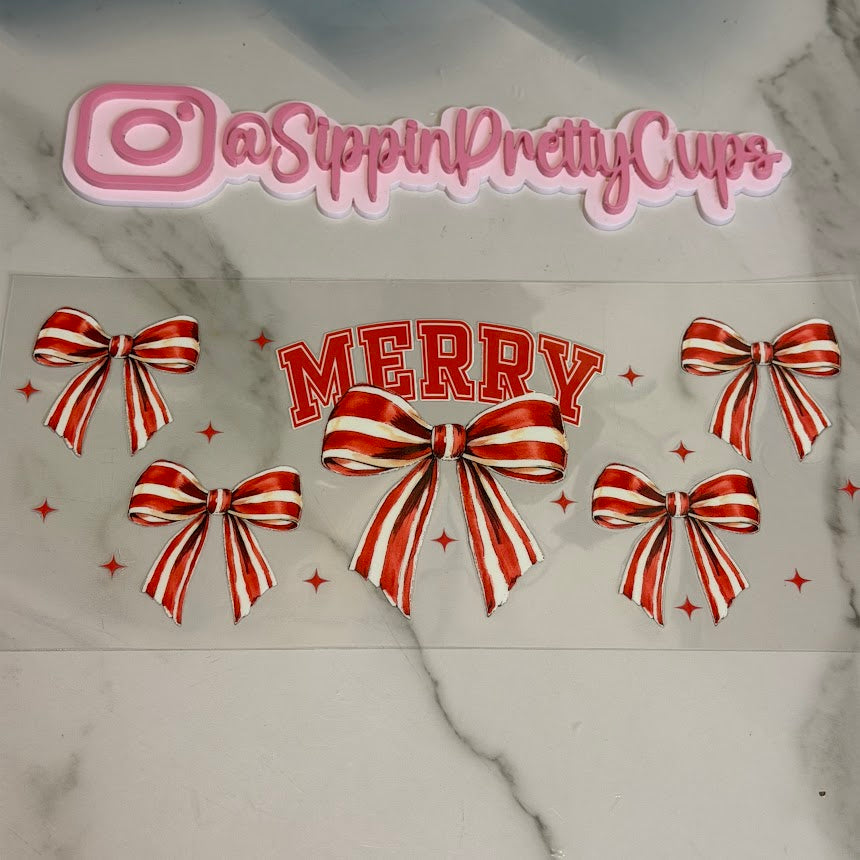 Christmas / Red Merry red and white bows