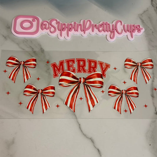 Christmas / Red Merry red and white bows