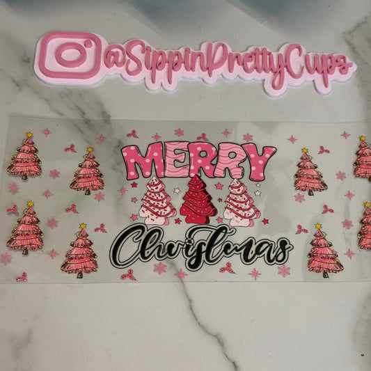 Christmas / Pink Merry Christmas and Trees